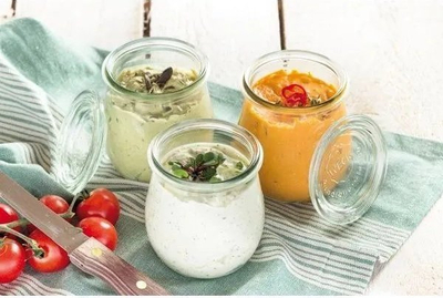 Set kavanozash Weck Canning Jar Tray, 850 ml, 4 copë, transparent