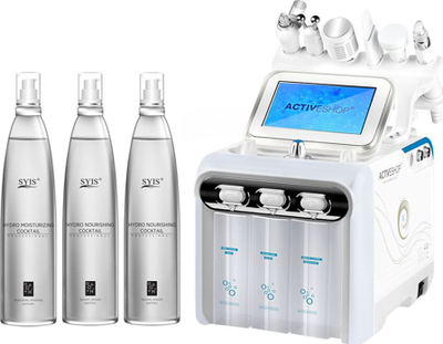 Aparat pastrimi për fytyrën Hydrogen H2 6n1, me radiofrekuencë edhe ultrazë, i bardhë