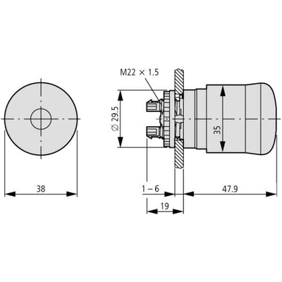 Buton kontrolli Eaton M22-PVL - 216878, i kuq