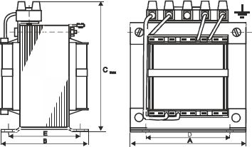 Transformator njëfazor BREVE TMM, 80VA, 230V në 24V
