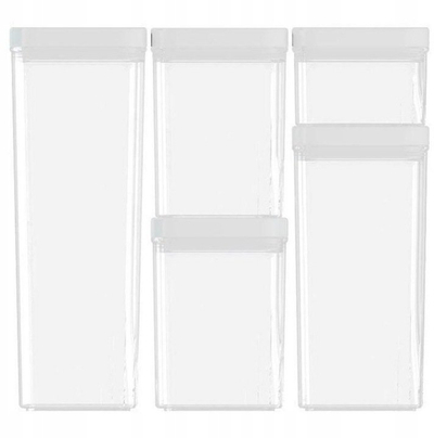 Set enësh kuzhine Curver, 5 copë, 0.5L 2x1.2L 1.8L 2.4L, e bardhë