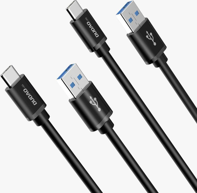 Kabllo Dudao USB-A - USB-C, 1m, e zezë