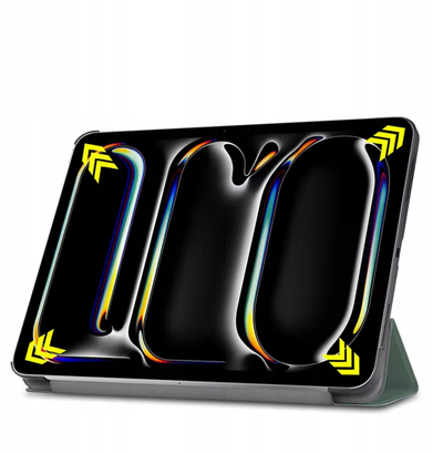 Kapotë smart për iPad Pro 11 Gen 5 2024, me zgjim-fjetje, shndërrohet në bazament, jeshile