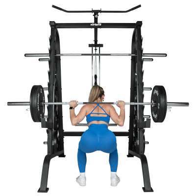 Stacion force VirtuFit SM100 Smith Machine, me kabllo, me lift station, ngjyrë e zezë