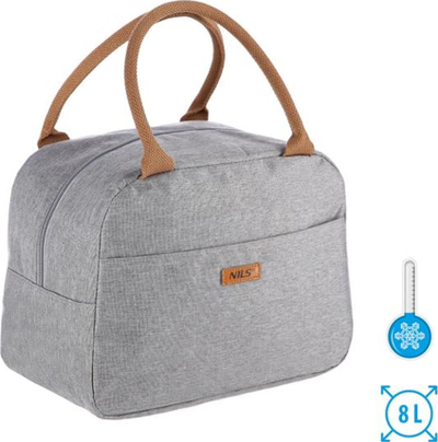 Çantë termike Nils Thermal Beach Picnic Lunch Bag, 8L, me izolim termik, gri