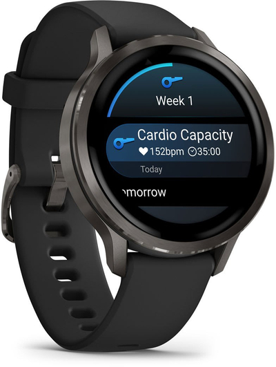 Ora inteligjente Garmin Venu 4, GPS, çelik inox, e zezë
