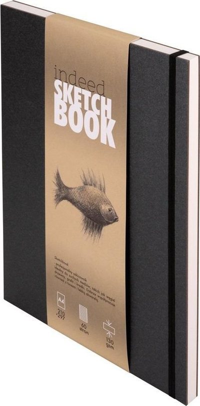 Skicëlibër Indeed Sketchbook A4, 130 g/m², i zi