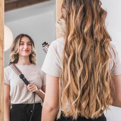 Brushë drejtimi flokësh Cecotec InstantCare Curly AirFlow, rrjedhë ajri, për flokë kaçurrela, e zezë