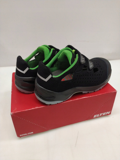 Sandale sigurie Elten Impulse Green Easy ESD S1P, pa hekur, nr. 41, të zeza me jeshile