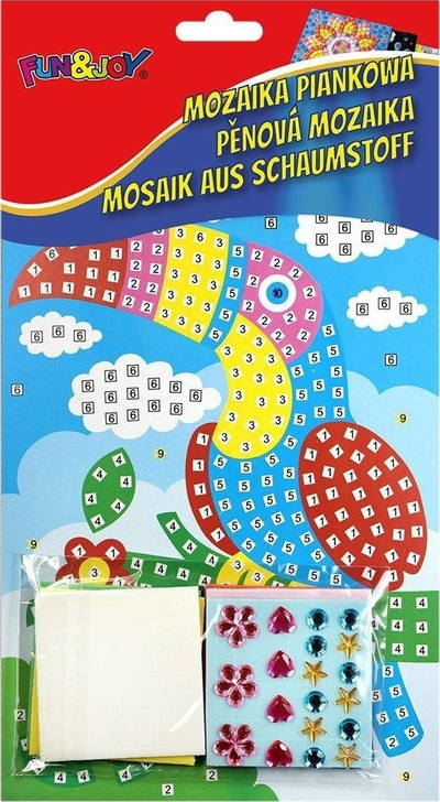 Set mozaiku me shkumë Titanum Foam Mosaic Toucan, 16.3 x 23.4 cm, shumëngjyrësh