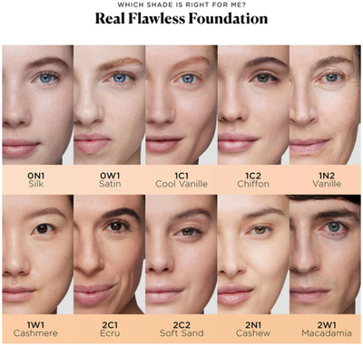 Fondatinë fytyre Laura Mercier Real Flawless, 30ml, mbulim mesatar, Cashmere 1W1