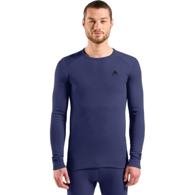 Bluzë termike Odlo BL TOP Crew Neck Merino 260, me mëngë të gjata, për meshkuj, madhësia L, e kaltër