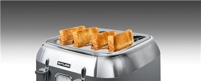 Toster Muse MS-131 DG, 4 feta, stil retro, gri