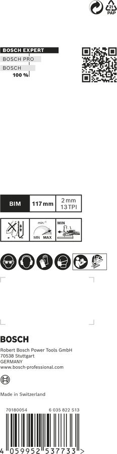 Set teh sharrash elektrike Bosch Expert T, bimetal, 3 copë, 117 mm - 3