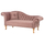 Sofa velvet Chesterfield Niovi & këmbë druri natyral 187×61×82 cm (HM3007.05), rozë