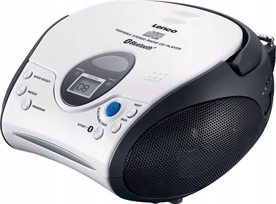 Radio CD portative Lenco SCD-24BT, Bluetooth, FM, bardhë e zezë