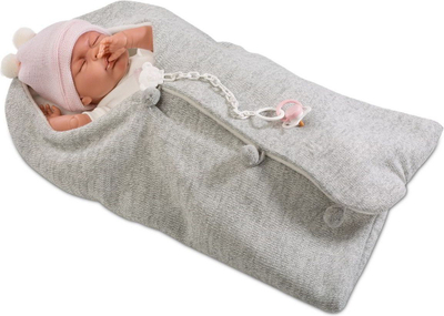 Kukull bebe Llorens Mimi Llorona, 42 cm, set me 7 gjëra