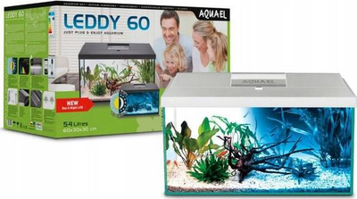 Аквариум Aquael Leddy 60 Day &amp; Night, 54L, ЛЕД, бел