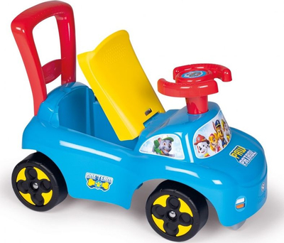 Makinë lodër hipje Smoby Paw Patrol, me timon, me dorezë për shtyrje, blu