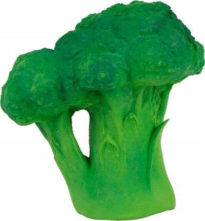 Lodër për dhëmbëzim Oli &amp; Carol Brucy the Broccoli, gome natyrale, pa BPA, jeshile