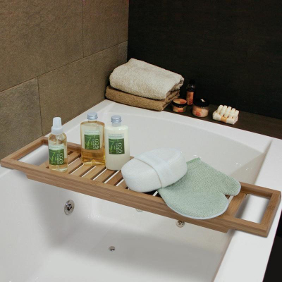 Raft për vaskë nga bambuja Bath Rack, 64x15cm, ngjyrë druri natyrale