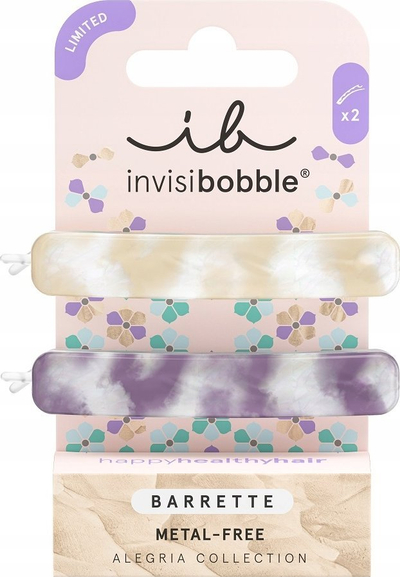 Kapëse flokësh Invisibobble Barrette Turn on Your Healers, set me 2 copë, pa hekur, krem edhe vjollcë