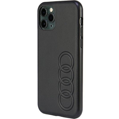 Mbrojtëse telefoni Audi për iPhone 11 Pro, lëkurë, e zezë