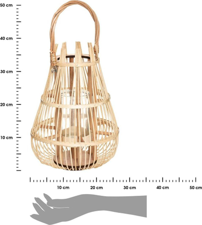 Fener dekorativ Art-Pol Panier Rattan, 38 cm, ngjyrë natyrale