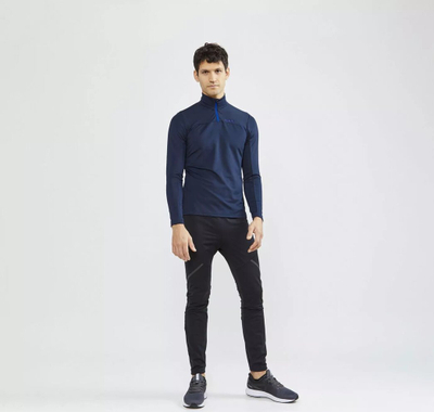 Bluzë sportive për burra Craft Core Gain Midlayer, me mëngë të gjata, gjysmë zinxhir, blu e errët