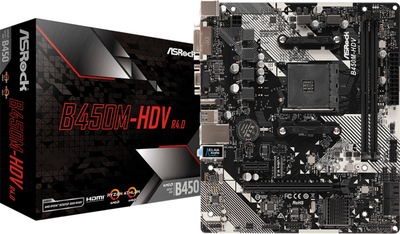 Pllakë amë ASRock B450M-HDV R4.0 - AMD B450