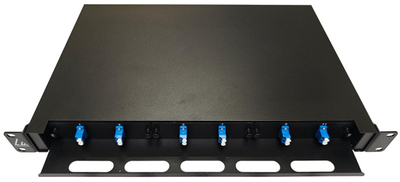 Panel rrëshqitës optik Lanview, për fibër optike, për rack, i zi