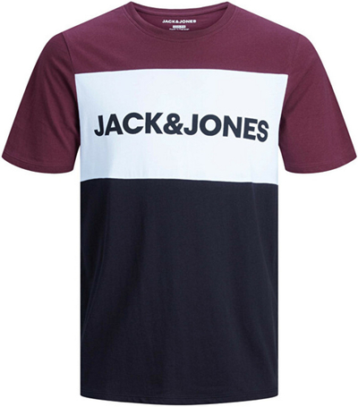 Maicë Jack&Jones JJELOGO Regular Fit, e bardhë-vishnje-zezë