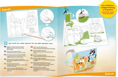 Set kreativ me rërë Lena Sand Animals, 2 motive, 11 ngjyra, shumëngjyrësh