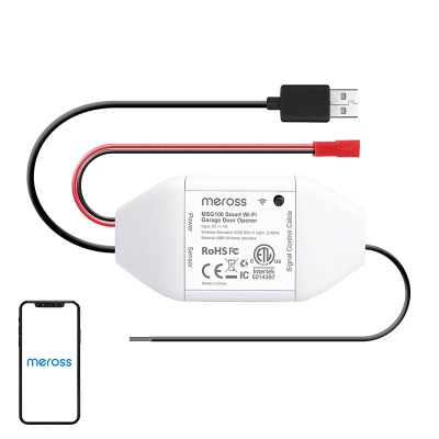 Hapës dere garazhi smart Meross MSG100HK, Wi‑Fi, Apple HomeKit, i bardhë