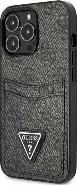 Futrollë telefoni Guess GUHCP13LP4TPK për iPhone 13 Pro / 13 6.1", me xhep kartash, e zezë
