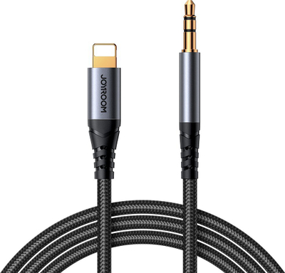 Kabllo audio Joyroom Stereo, 3.5mm me Lightning, 1.2m, e zezë