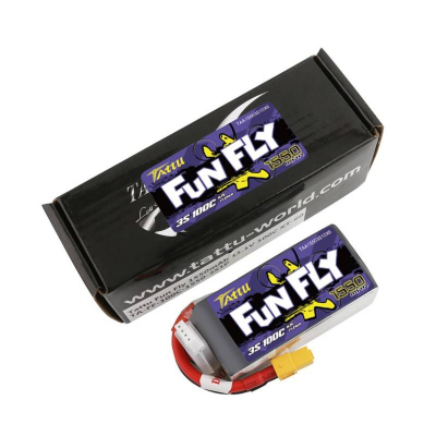 Bateri LiPo Tattu Funfly 1550mAh, 11.1V 3S, 100C, gri