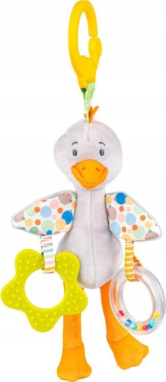 Lodër varëse për bebe Balibazoo Duck, me lloj-lloj teksturash, shumëngjyrëshe