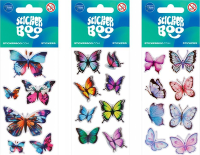 Стикери пеперутки STARPAK Sticker Boo 34612, 7x18cm, многуобојни
