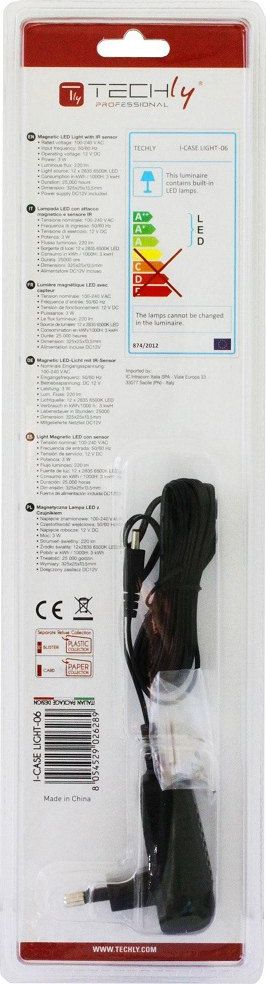 Panel ndriçimi LED Techly I-CASE LIGHT-06, me magnet, për kabinet rack 19", i bardhë