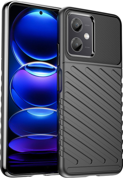 Kapak telefoni Hurtel Thunder Case Xiaomi Poco X5 5G Redmi Note 12 5G, silikon i fortë, i zi