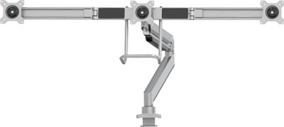 Mbajtës tavoline për 3 monitorë Neomounts NM-D775DX3SILVER, 17"-24", rregullim me gaz, argjendtë