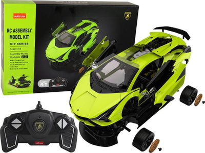 Lodër Rastar Lamborghini Sian FKP 37, makinë R/C montuese 1:18, 2.4GHz, e gjelbër
