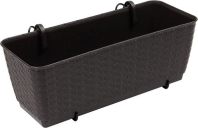 Балконска ваза Prosperplast Ratolla Umbra, 39x16x14.5cm, пластика, кафеава