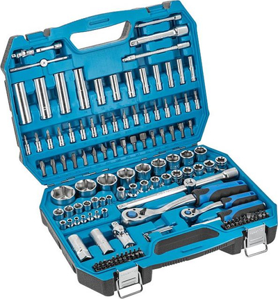 Set veglash Högert Technik HT1R440, 144 pjesë, 1/4" dhe 1/2", në kuti