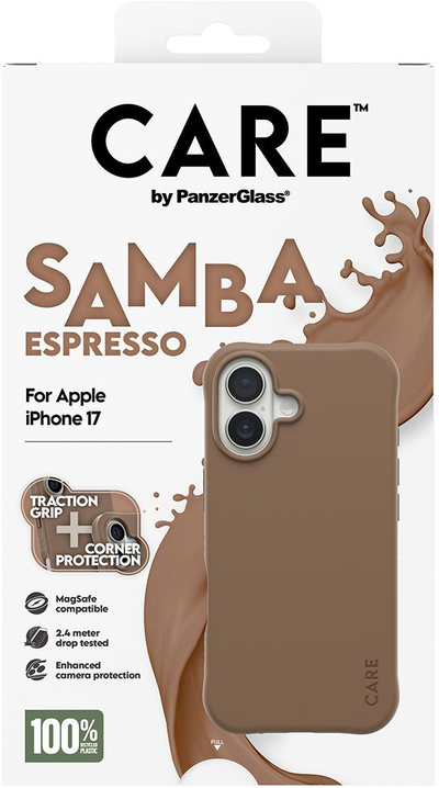 Mbulesë telefoni PanzerGlass CARE, për iPhone 17, MagSafe, Samba Espresso kafe