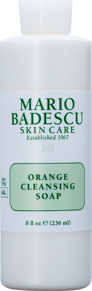 Pastrues për fytyrë Mario Badescu Orange Cleansing Soap, për t’gjitha tipet e lëkurës, 236 ml, transparent