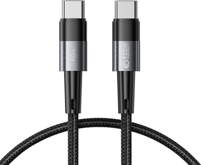 Kabllo USB Tech-Protect UltraBoost, USB-C në USB-C, 0.25 m, e zezë