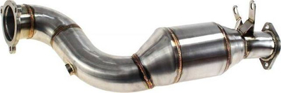 Downpipe TurboWorks për Mercedes C-Class W204 C180 C200 C250, çelik inoks, turbo benzinë, ngjyrë argjendtë