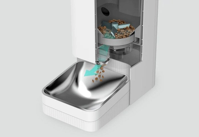 Ushqyes automatik Xiaomi Smart Pet Feeder, kontroll nga telefoni, depo e mbyllur, i bardhë